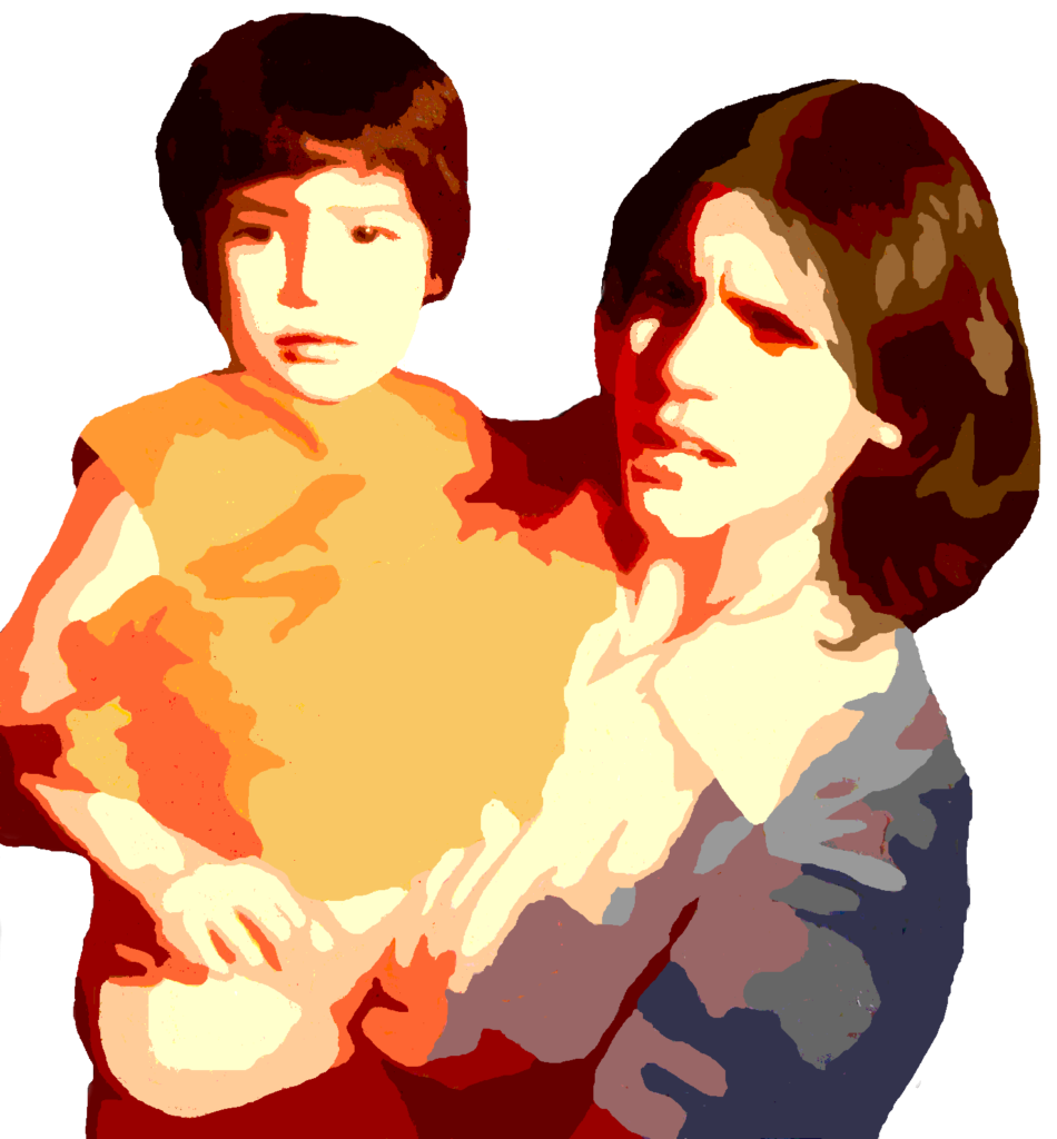 Después de danzar en el jardín. Imagen para retrato bordado